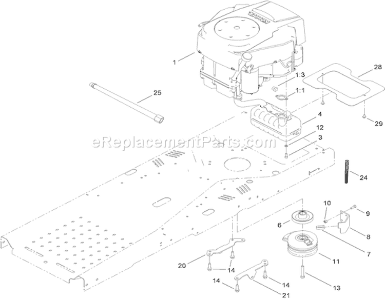 Engine and Clutch Assembly Diagram and Parts List for 74381 310000001-310999999 - 2010 Toro Lawn Tractor