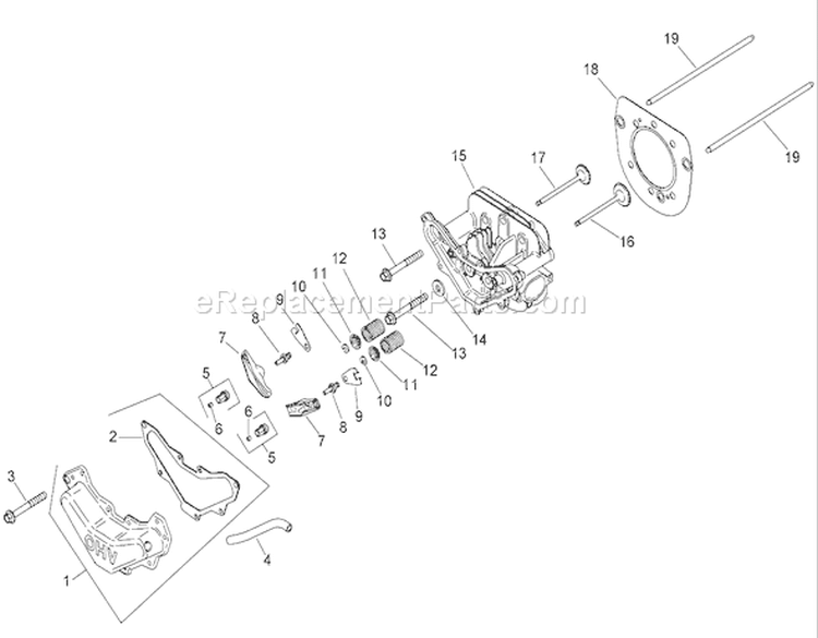 Head, Valve and Breather Assembly Diagram and Parts List for 74391 270000001-270999999 - 2007 Toro Lawn Tractor