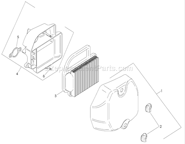 Air Intake and Filtration Assembly Diagram and Parts List for 74391 270000001-270999999 - 2007 Toro Lawn Tractor