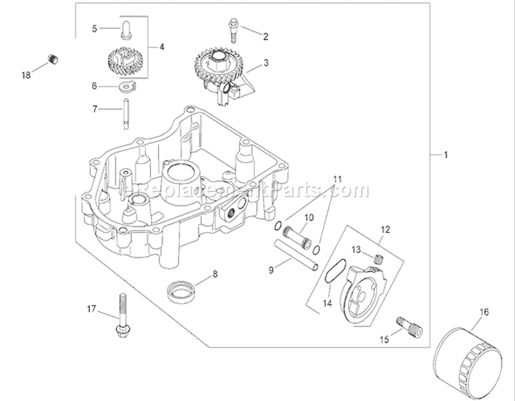 Oil Pan and Lubrication Assembly Diagram and Parts List for 74399 270000001-270999999 - 2007 Toro Lawn Tractor
