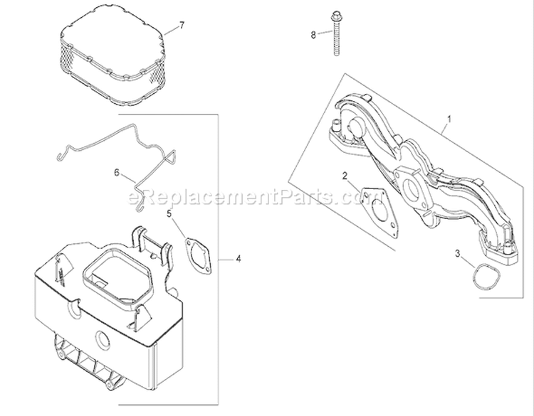 Air Intake and Filtration Assembly Diagram and Parts List for 74399 270000001-270999999 - 2007 Toro Lawn Tractor