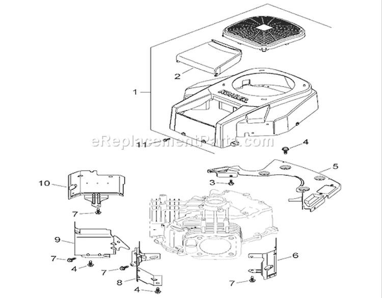 Blower Housing Assembly Diagram and Parts List for 74399 270000001-270999999 - 2007 Toro Lawn Tractor
