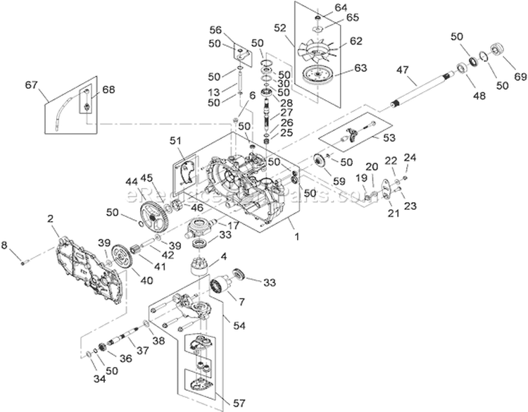 LH Hydro Assembly Diagram and Parts List for 74399 290000440-290999999 - 2009 Toro Lawn Tractor