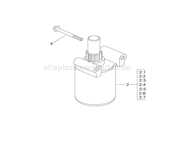 Starter Assembly Diagram and Parts List for 74399 290000440-290999999 - 2009 Toro Lawn Tractor
