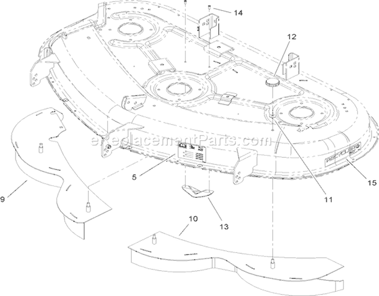 50 Inch Deck Recycler Assembly Diagram and Parts List for 74391 270000001-270999999 - 2007 Toro Lawn Tractor