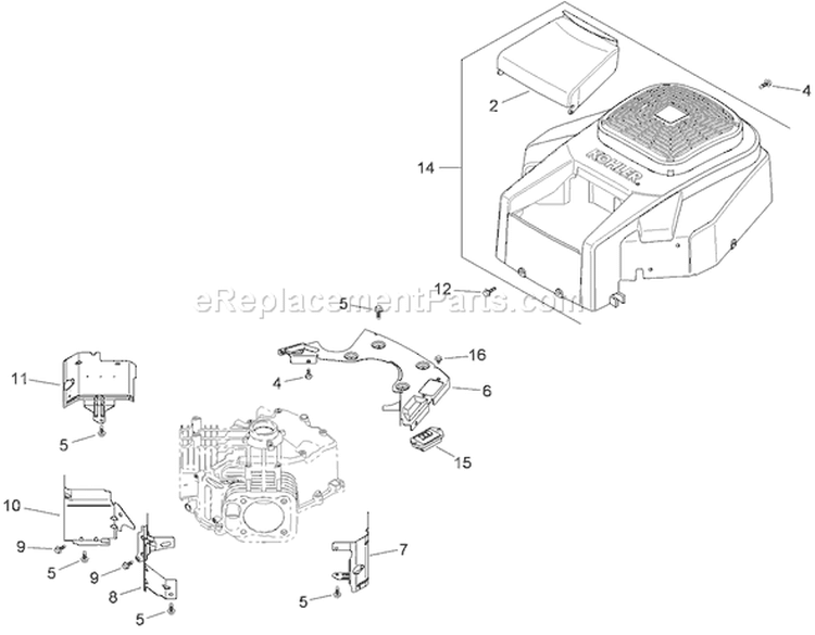 Blower Housing Assembly Diagram and Parts List for 74399 290000440-290999999 - 2009 Toro Lawn Tractor