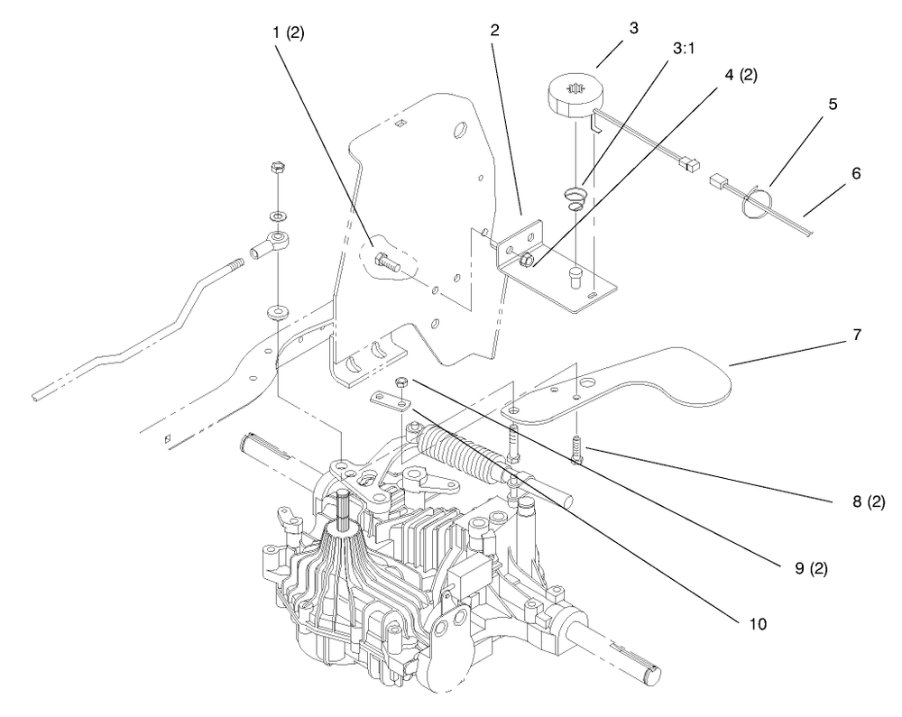 Cruise Control Diagram and Parts List for 72110 8900600 - 8999999 Toro Lawn Tractor