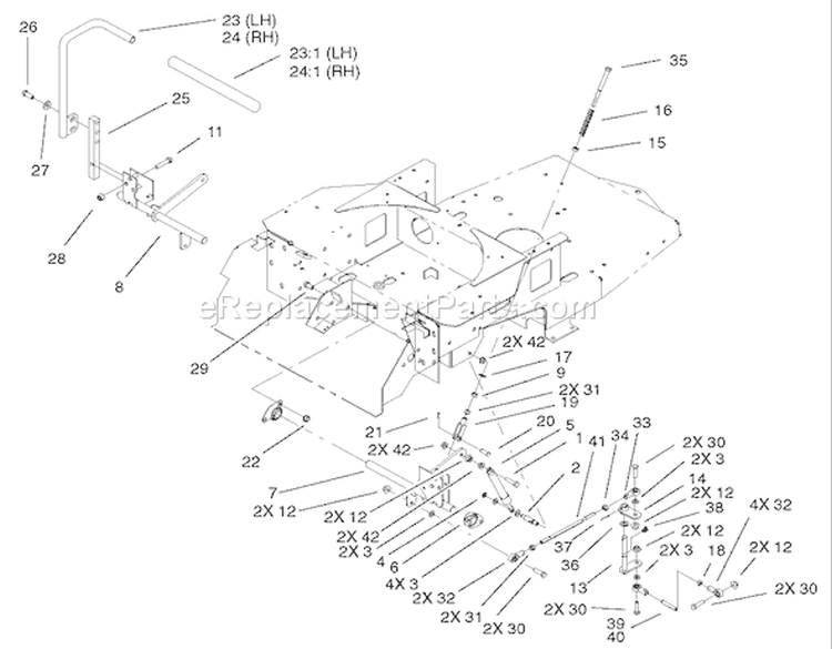 Motion Control Assembly Diagram and Parts List for 74401 220000001-220999999 - 2002 Toro Lawn Tractor