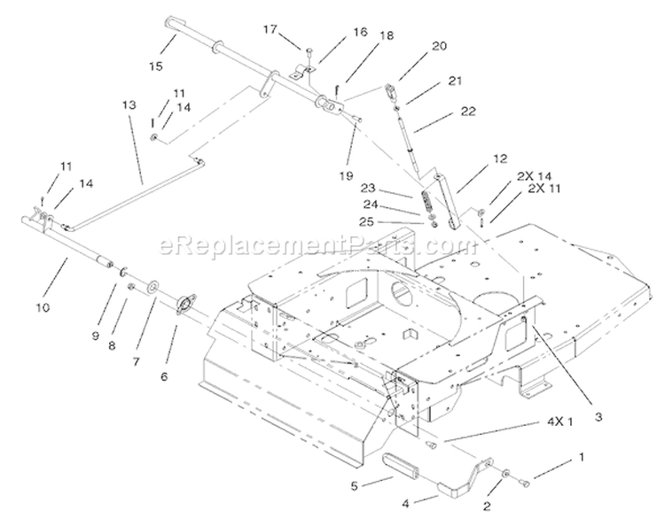 Parking Brake Assembly Diagram and Parts List for 74401 220000001-220999999 - 2002 Toro Lawn Tractor