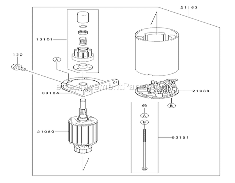 Starter Assembly Diagram and Parts List for 74401 220000001-220999999 - 2002 Toro Lawn Tractor