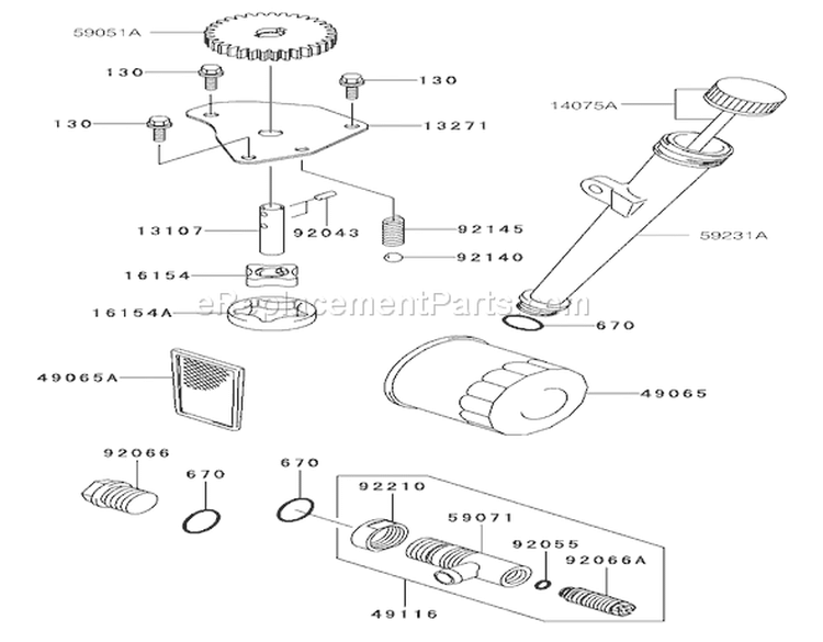 Lubrication Equipment Assembly Diagram and Parts List for 74401 230000001-230999999 - 2003 Toro Lawn Tractor