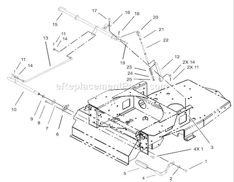 Parking Brake Assembly Diagram and Parts List for 74401 230000001-230999999 - 2003 Toro Lawn Tractor