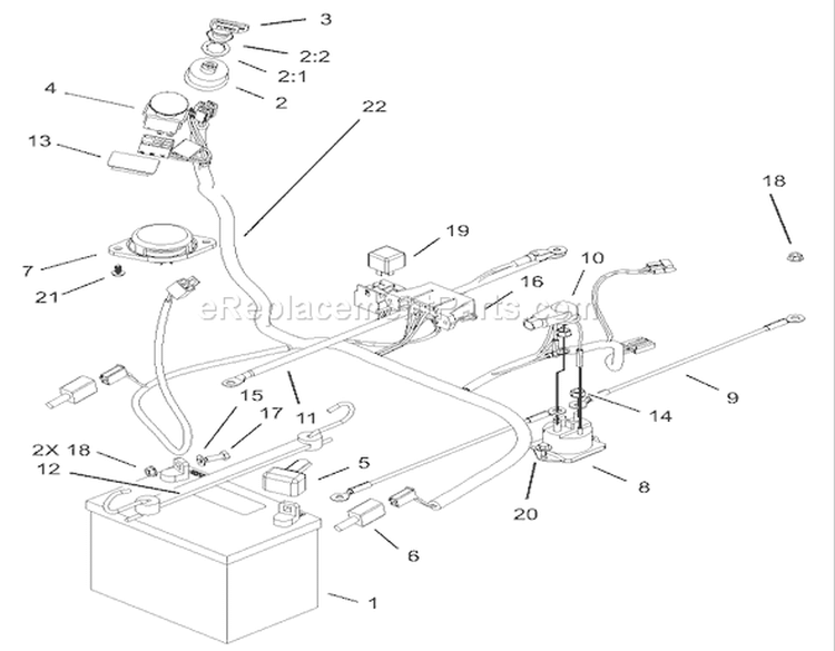 Electrical Assembly Diagram and Parts List for 74402 230000001-230999999 - 2003 Toro Lawn Tractor