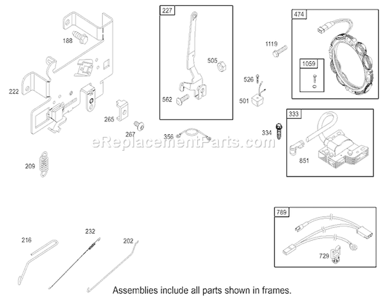 Governor Assembly Diagram and Parts List for 74402 230000001-230999999 - 2003 Toro Lawn Tractor