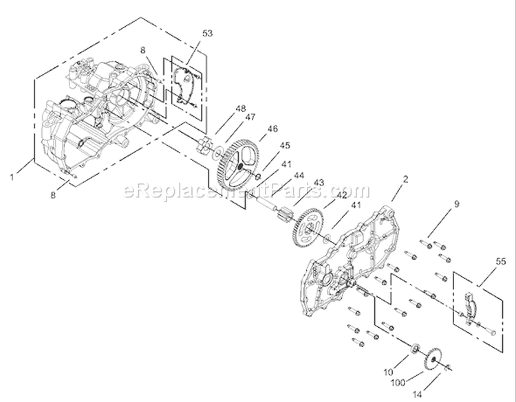 Housing Assembly LH Hydrostat Diagram and Parts List for 74402 230000001-230999999 - 2003 Toro Lawn Tractor