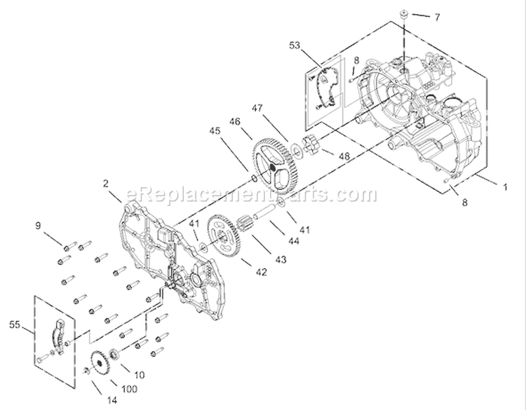Housing Assembly RH Hydrostat Diagram and Parts List for 74402 230000001-230999999 - 2003 Toro Lawn Tractor