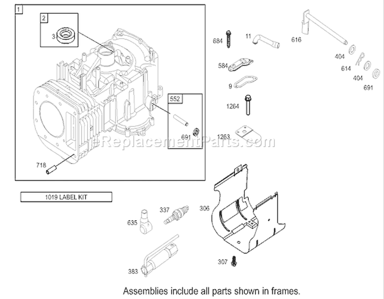 Cylinder Assembly Diagram and Parts List for 74402 230000001-230999999 - 2003 Toro Lawn Tractor
