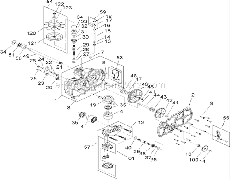 LH Hydrostat Assembly Part Diagram and Parts List for 74402 240000001-240999999 - 2004 Toro Lawn Tractor