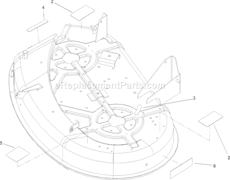 38 Inch Deck Decal Assembly Diagram and Parts List for 74402 250000001-250999999 - 2005 Toro Lawn Tractor