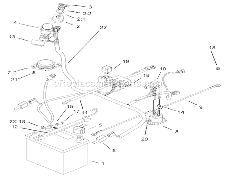Electrical Assembly Diagram and Parts List for 74403 230000001-230999999 - 2003 Toro Lawn Tractor
