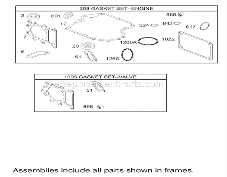 Gasket Assembly Diagram and Parts List for 74403 230000001-230999999 - 2003 Toro Lawn Tractor