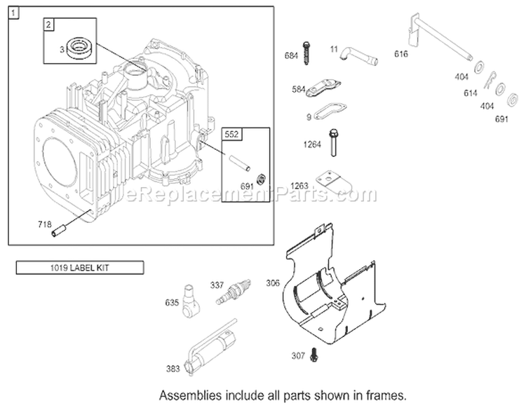 Cylinder Assembly Diagram and Parts List for 74403 230000001-230999999 - 2003 Toro Lawn Tractor