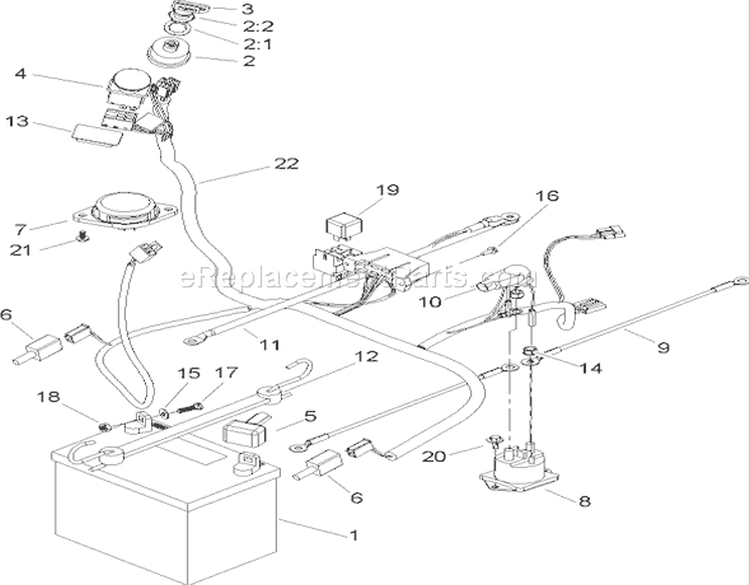 Electrical System Assembly Diagram and Parts List for 74301 240000001-240000893 - 2004 Toro Lawn Tractor