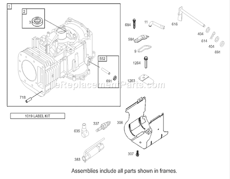 Cylinder Assembly Diagram and Parts List for 74403 240000001-240999999 - 2004 Toro Lawn Tractor