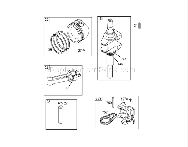 Crankshaft Assembly Diagram and Parts List for 71427 250000001-250999999 - 2005 Toro Lawn Tractor