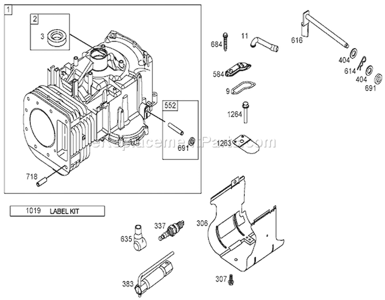 Cylinder Assembly Diagram and Parts List for 71427 250000001-250999999 - 2005 Toro Lawn Tractor
