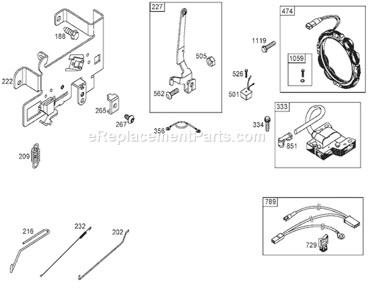 Governor Assembly Diagram and Parts List for 71427 250000001-250999999 - 2005 Toro Lawn Tractor