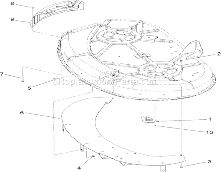 42 Inch Deck Recycler Assembly Diagram and Parts List for 74403 250000001-250999999 - 2005 Toro Lawn Tractor