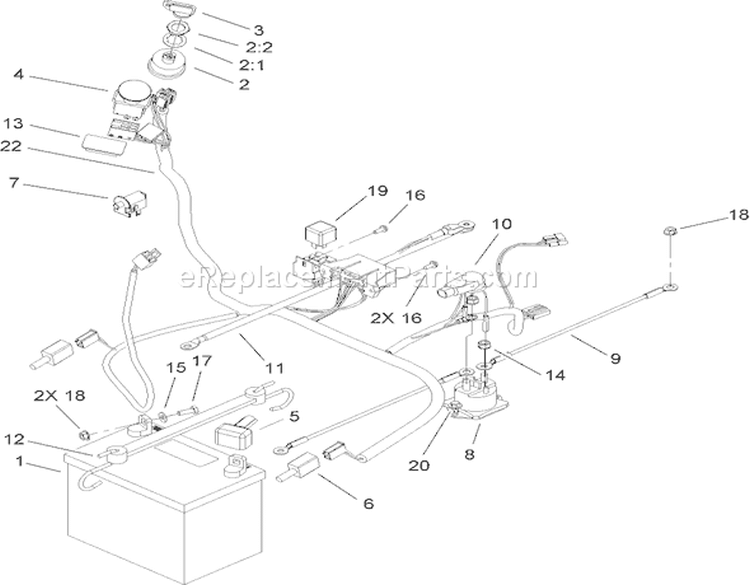 Electrical Assembly Diagram and Parts List for 74402 260000001-260999999 - 2006 Toro Lawn Tractor