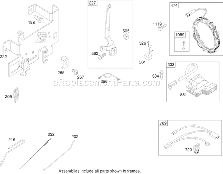 Governor Assembly Diagram and Parts List for 74402 260000001-260999999 - 2006 Toro Lawn Tractor