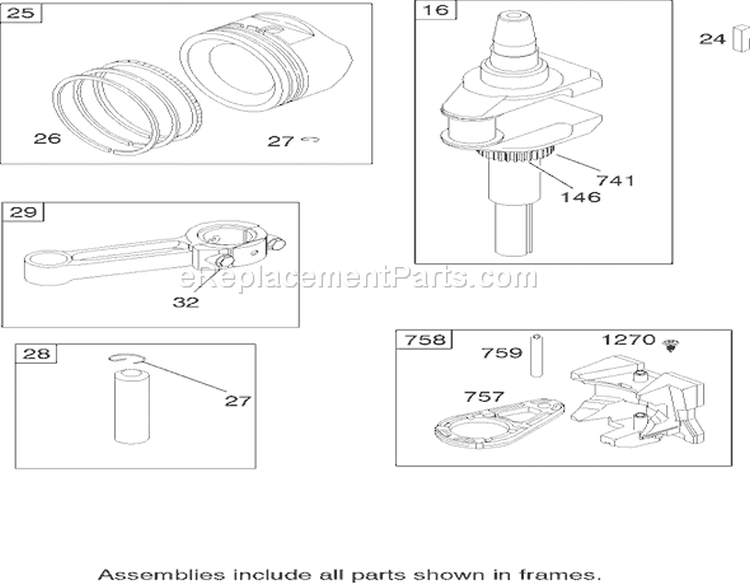 Crankshaft Assembly Diagram and Parts List for 74402 260000001-260999999 - 2006 Toro Lawn Tractor