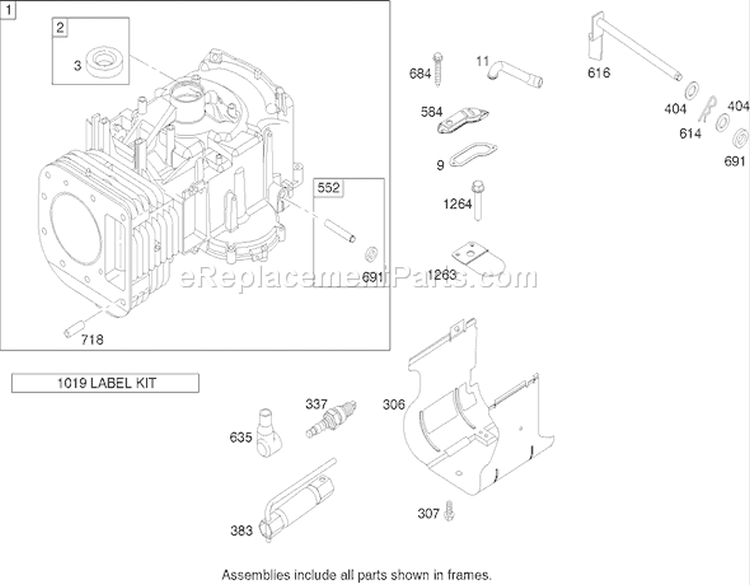 Cylinder Assembly Diagram and Parts List for 74402 260000001-260999999 - 2006 Toro Lawn Tractor
