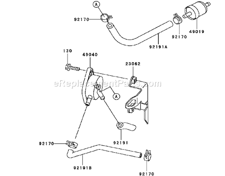 Fuel Tank / Fuel Valve Assembly Diagram and Parts List for 74405FR 240010001-240999999 - 2004 Toro Lawn Tractor