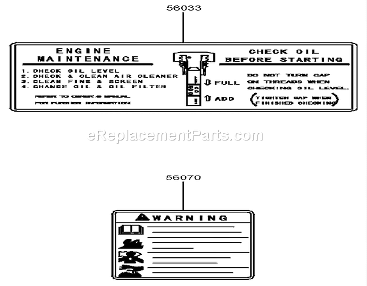 Decal Assembly Diagram and Parts List for 74406 260000001-260000240 - 2006 Toro Lawn Tractor