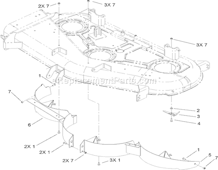 52 Inch Recycler Assembly Diagram and Parts List for 74407 270000001-270999999 - 2007 Toro Lawn Tractor