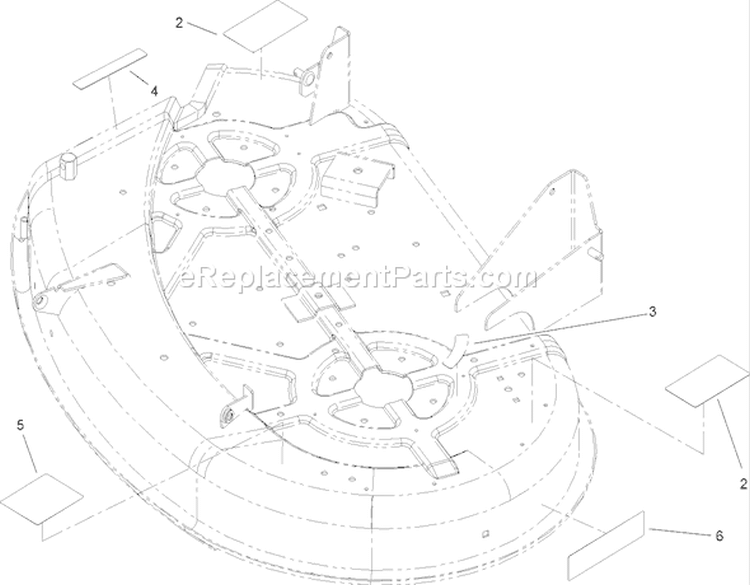 38in Deck Decal Assembly Diagram and Parts List for 74402 260000001-260999999 - 2006 Toro Lawn Tractor
