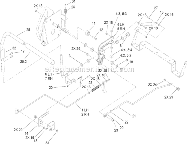 Control Assembly Diagram and Parts List for 74419 270000001-270999999 - 2007 Toro Lawn Tractor