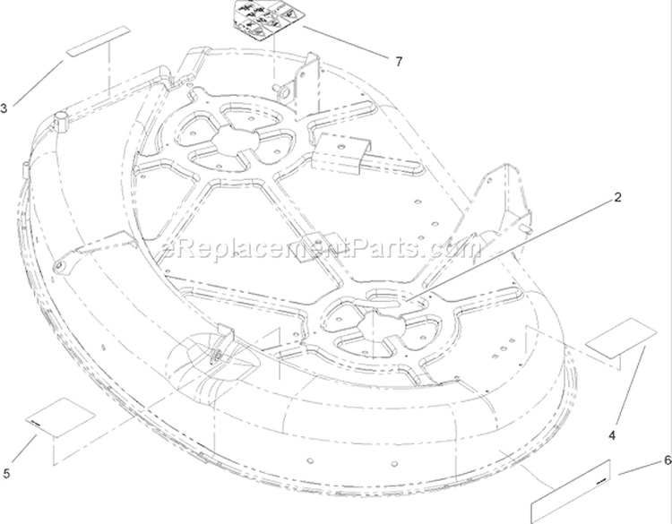 42in Deck Assembly No. 110-1890 Diagram and Parts List for 74425 270000001-270999999 - 2007 Toro Lawn Tractor