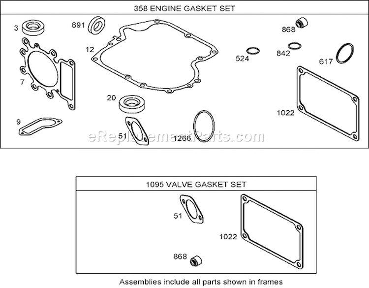 Gasket Kit Diagram and Parts List for 74432 270000001-270999999 - 2007 Toro Lawn Tractor
