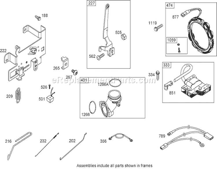 Governor Assembly Diagram and Parts List for 74433 260000001-260999999 - 2006 Toro Lawn Tractor