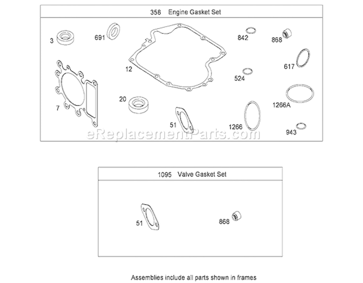 Gasket Set Diagram and Parts List for 74433 290000001-290999999 - 2009 Toro Lawn Tractor
