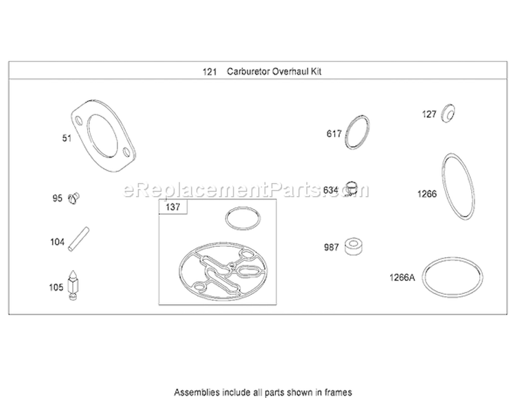 CarburetorOverhaul Kit (Nikki) Briggs and Stratton Model 31E777-0130-E1 Diagram and Parts List for 71252 290000001-290999999 - 2009 Toro Lawn Tractor