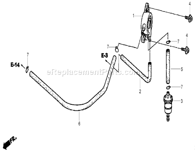 Fuel Pump Assembly Diagram and Parts List for 74434 270000001-270999999 - 2007 Toro Lawn Tractor
