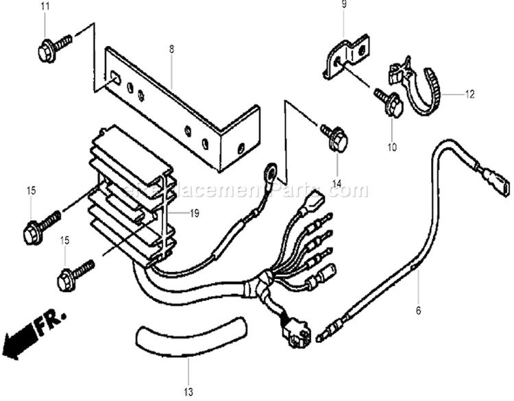 Regulator Rectifier and Sub-Wire Harness Assembly Diagram and Parts List for 74434 270000001-270999999 - 2007 Toro Lawn Tractor