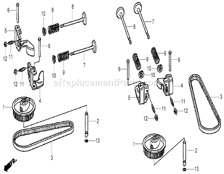 Camshaft Assembly Diagram and Parts List for 74434 270000001-270999999 - 2007 Toro Lawn Tractor