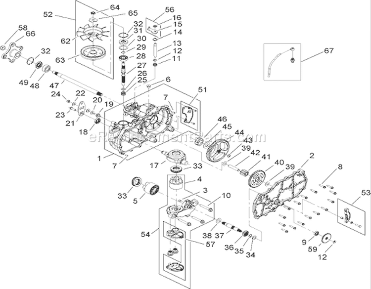 LH Hydro Transaxle Assembly No. 112-4760 Diagram and Parts List for 74433 260000001-260999999 - 2006 Toro Lawn Tractor